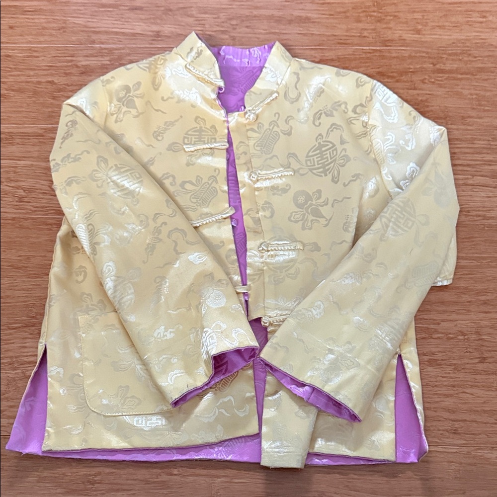 Girls Chinese Reversible Pink/Gold Jacket